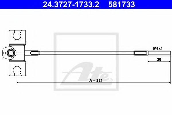 Трос, стоянкова гальмівна система ATE 24.3727-1733.2