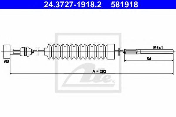 Трос, стояночная тормозная система ATE 24.3727-1918.2