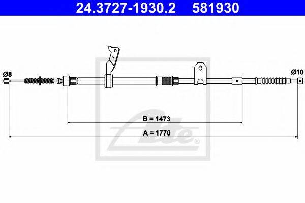 Трос, стояночная тормозная система ATE 24.3727-1930.2