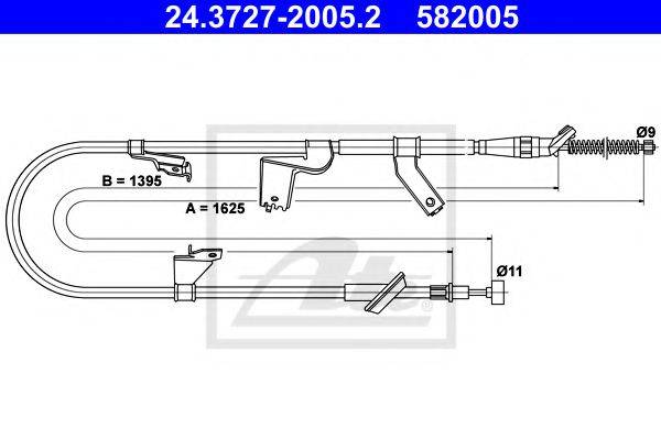 ATE 24372720052 Трос, стояночная тормозная система