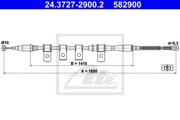 Трос, стоянкова гальмівна система ATE 24.3727-2900.2