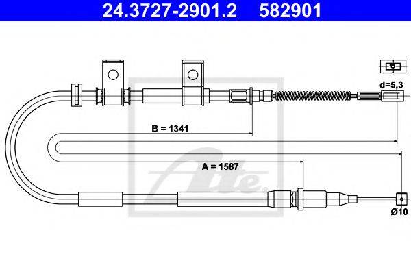 Трос, стоянкова гальмівна система ATE 24.3727-2901.2