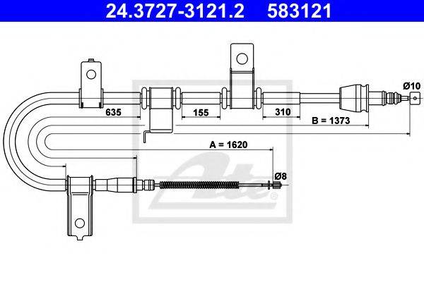 Трос, стоянкова гальмівна система ATE 24.3727-3121.2