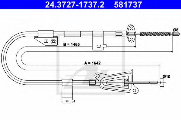 Трос, стояночная тормозная система ATE 24.3727-1737.2