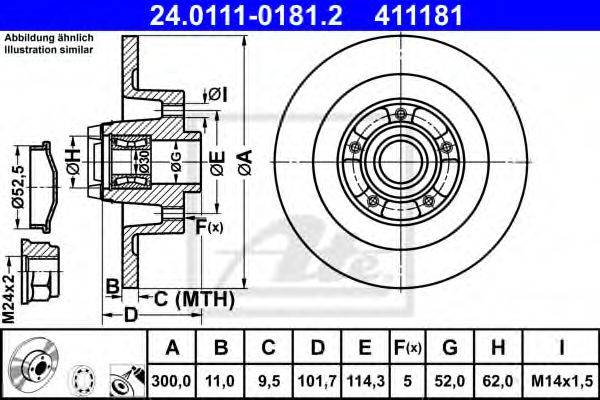 Тормозной диск ATE 24.0111-0181.2