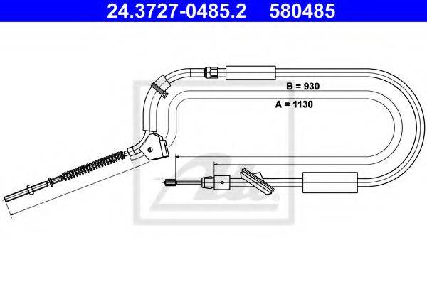 Трос, стояночная тормозная система ATE 24.3727-0485.2