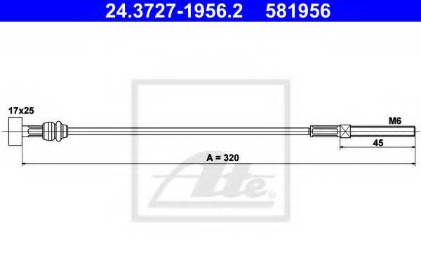 Трос, стояночная тормозная система ATE 24.3727-1956.2