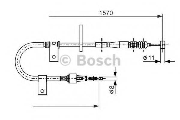 BOSCH 1987477875 Трос, стояночная тормозная система