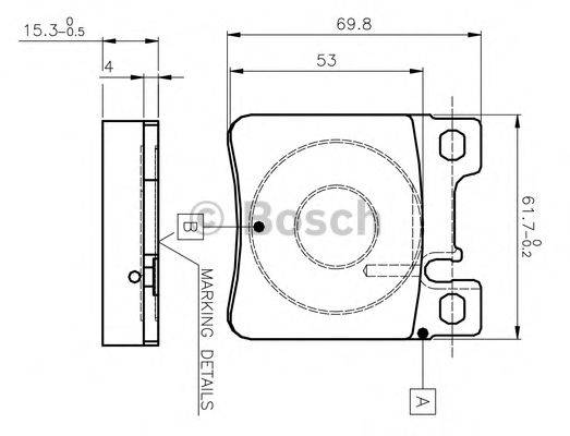 Комплект гальмівних колодок, дискове гальмо BOSCH 0 986 TB2 022