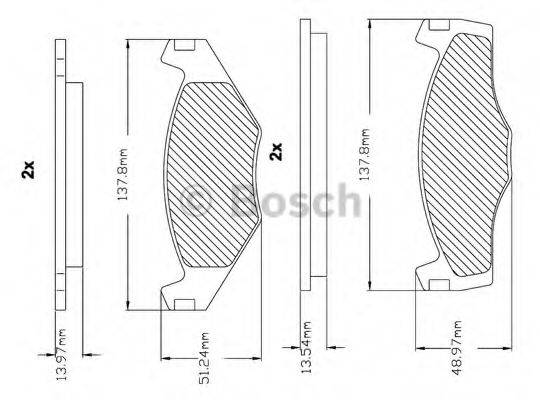 BOSCH F03B150000 Комплект тормозных колодок, дисковый тормоз