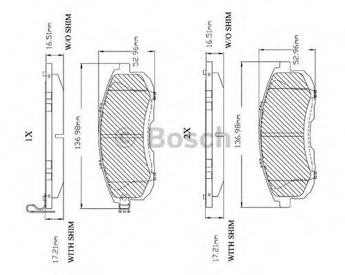 Комплект гальмівних колодок, дискове гальмо BOSCH F 03B 150 004