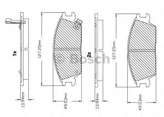 Комплект гальмівних колодок, дискове гальмо BOSCH F 03B 150 007