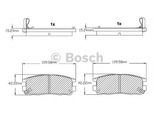 Комплект тормозных колодок, дисковый тормоз BOSCH F 03B 150 027