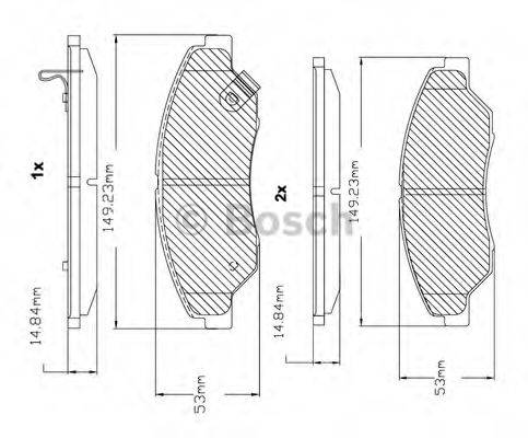 Комплект тормозных колодок, дисковый тормоз BOSCH F 03B 150 057