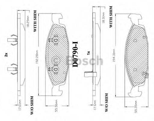BOSCH F03B150063 Комплект тормозных колодок, дисковый тормоз