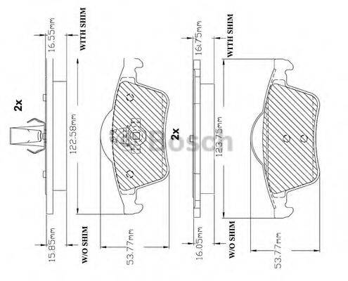 Комплект гальмівних колодок, дискове гальмо BOSCH F 03B 150 066