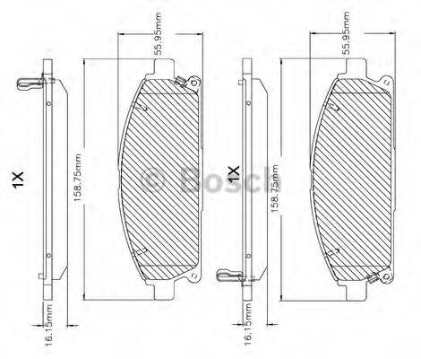 Комплект тормозных колодок, дисковый тормоз BOSCH F 03B 150 082