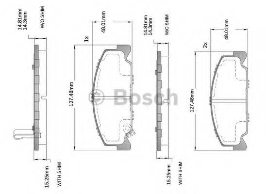 Комплект гальмівних колодок, дискове гальмо BOSCH F 03B 150 214