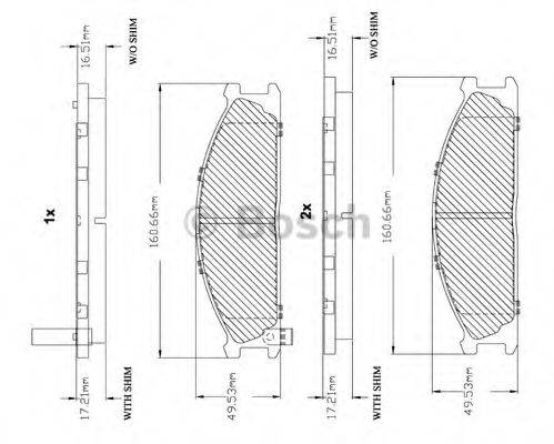 Комплект гальмівних колодок, дискове гальмо BOSCH F 03B 150 216