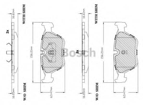 Комплект гальмівних колодок, дискове гальмо BOSCH F 03B 150 227