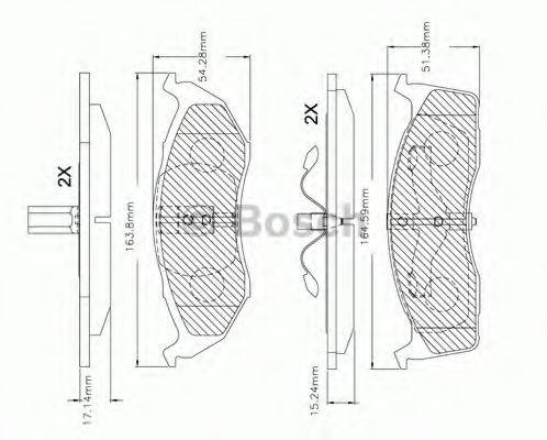 Комплект гальмівних колодок, дискове гальмо BOSCH F 03B 150 250