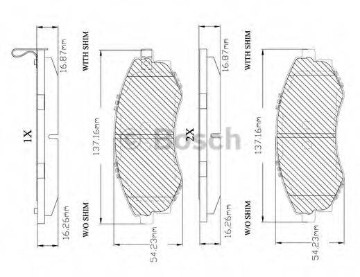 Комплект гальмівних колодок, дискове гальмо BOSCH F 03B 150 277