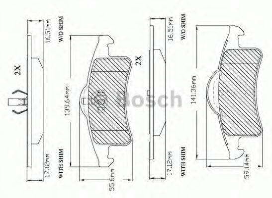 Комплект тормозных колодок, дисковый тормоз BOSCH F 03B 150 289