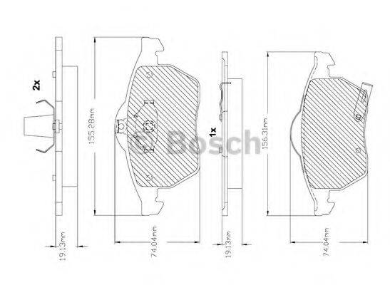 Комплект гальмівних колодок, дискове гальмо BOSCH F 03B 150 293