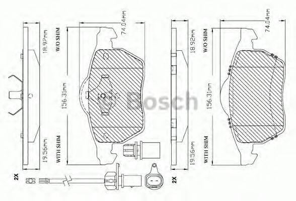 Комплект гальмівних колодок, дискове гальмо BOSCH F 03B 150 297
