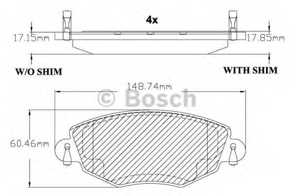 BOSCH F03B150315 Комплект тормозных колодок, дисковый тормоз