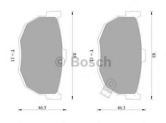 BOSCH 0986AB1908 Комплект тормозных колодок, дисковый тормоз