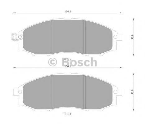 Комплект гальмівних колодок, дискове гальмо BOSCH 0 986 AB9 167