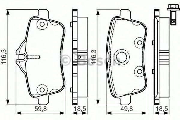 BOSCH 0986TB3206 Комплект тормозных колодок, дисковый тормоз