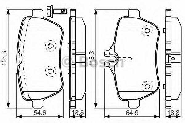 Комплект тормозных колодок, дисковый тормоз BOSCH 0 986 TB3 208