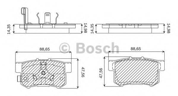 Комплект тормозных колодок, дисковый тормоз BOSCH F 03B 050 134
