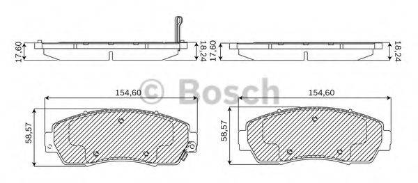 Комплект тормозных колодок, дисковый тормоз BOSCH F 03B 050 136