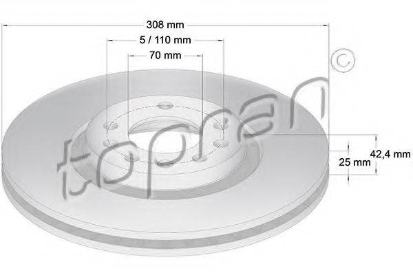TOPRAN 206966 Тормозной диск