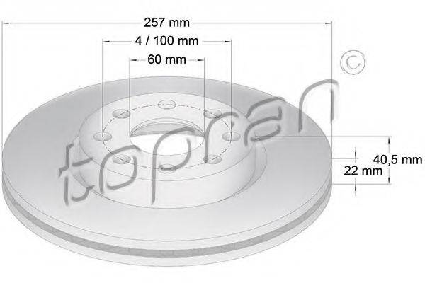 гальмівний диск TOPRAN 207 602