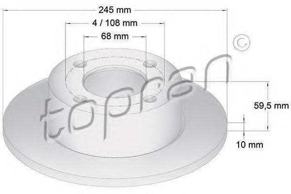 TOPRAN 103702 Тормозной диск