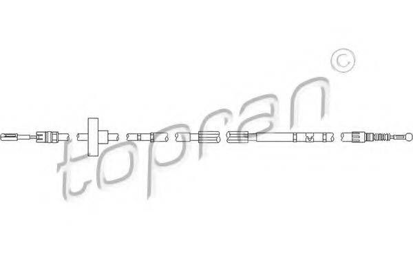 TOPRAN 112153 Трос, гальмівний механізм робочої гальмівної системи