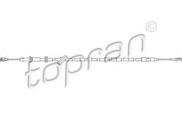 TOPRAN 401652 Трос, гальмівний механізм робочої гальмівної системи