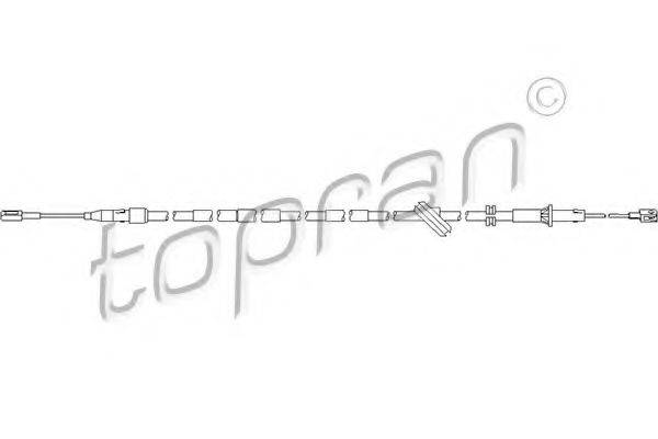 TOPRAN 401655 Трос, гальмівний механізм робочої гальмівної системи