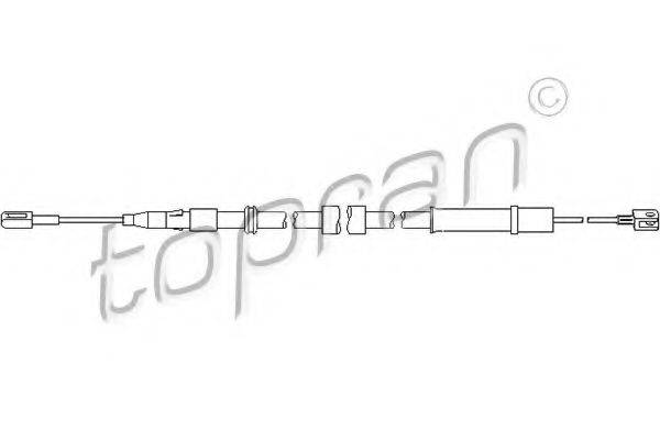 TOPRAN 401943 Трос, тормозной механизм рабочей тормозной системы