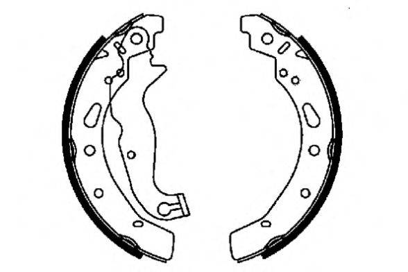 Комплект тормозных колодок; Комплект тормозных колодок, стояночная тормозная система E.T.F. 09-0680