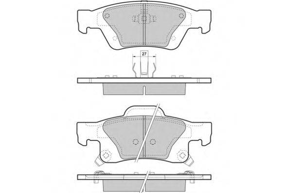 Комплект тормозных колодок, дисковый тормоз E.T.F. 12-1461