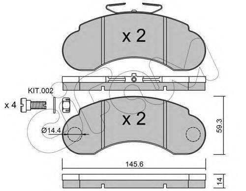 Комплект тормозных колодок, дисковый тормоз CIFAM 822-055-1