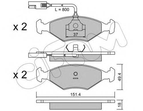 Комплект тормозных колодок, дисковый тормоз CIFAM 822-057-0