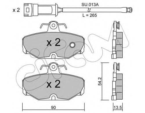 Комплект тормозных колодок, дисковый тормоз CIFAM 822-095-0K