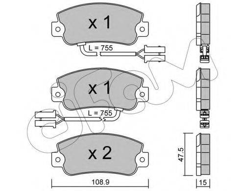 Комплект тормозных колодок, дисковый тормоз CIFAM 822-104-1