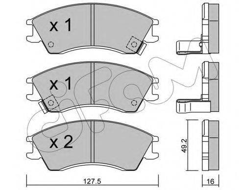 Комплект тормозных колодок, дисковый тормоз CIFAM 822-160-0